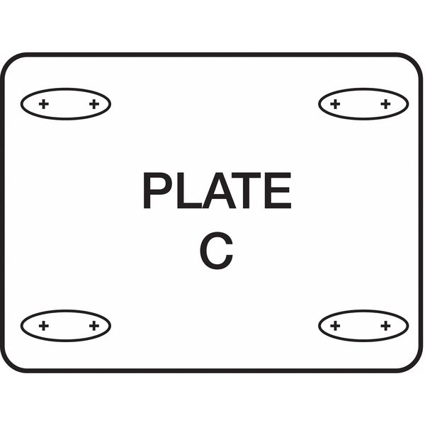 Rigid Plate Caster, Rubber, 5 in., 325 lb.