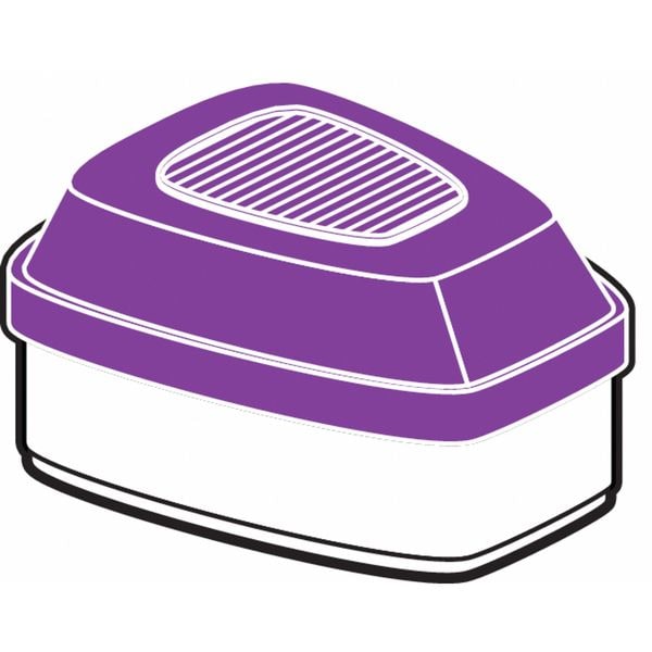 Combination Cartridge/Filter, Bayonet, AG, P100, Magenta, White, 2 PK, NIOSH