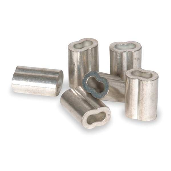 Wire Rope Sleeve, 3/16 In, Copper, PK25