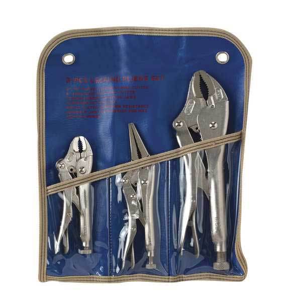 3 Piece Locking Pliers Set Vinyl Grip Handle