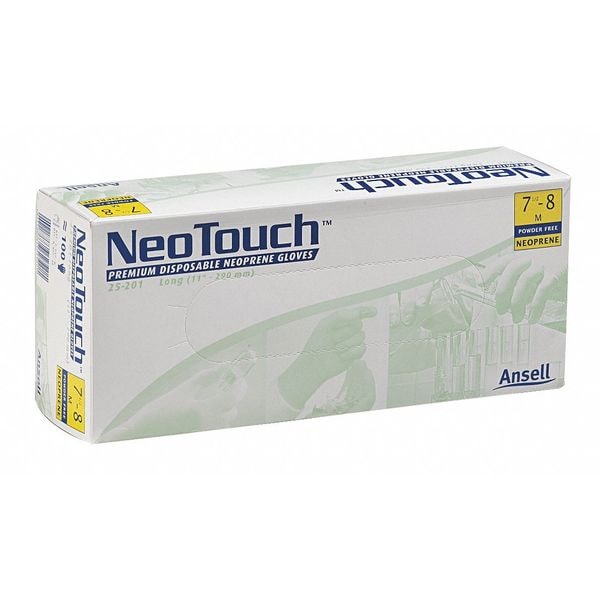Disposable Gloves, Neoprene, Powder Free, Green, S, 100 PK