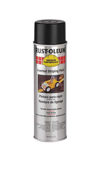 Inverted Striping Paint, 18 oz., Black, Solvent -Based