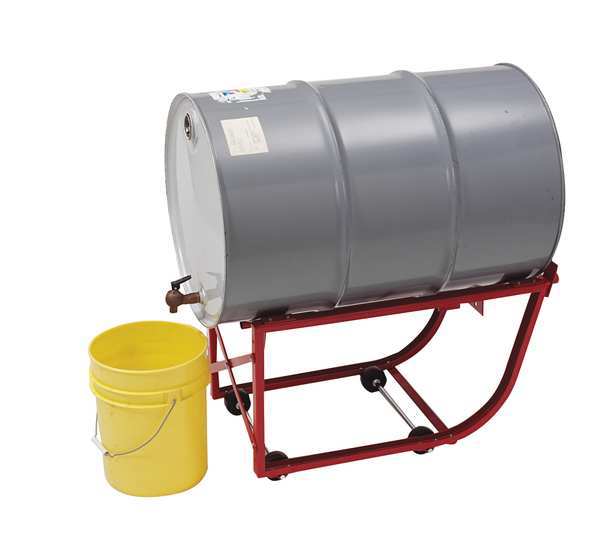 Drum Cradle, Cap 600 Lb, 2 Swivel Casters