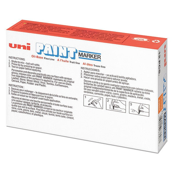 Permanent Paint Marker, Medium Tip, Orange Color Family, Paint