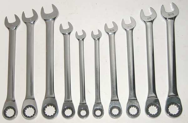 Ratcheting Wrench Set, Pieces 10