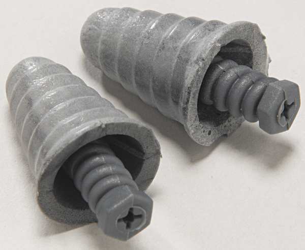 E-A-R Skull Screws, Reusable Corded Earplugs, Cone Shape, Silver, 32 dB NRR, Med, 120 Pairs/Box