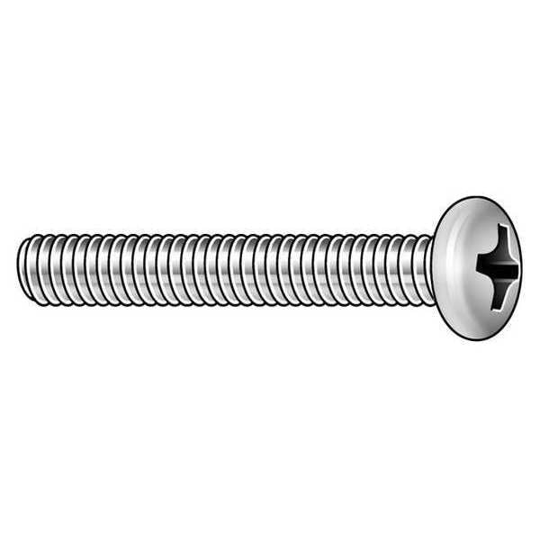 #10-32 x 23/64 in Phillips Pan Machine Screw, Plain 316 Stainless Steel, 10000 PK
