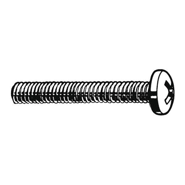 #10-24 x 1 in Phillips Pan Machine Screw, Plain 18-8 Stainless Steel, 100 PK