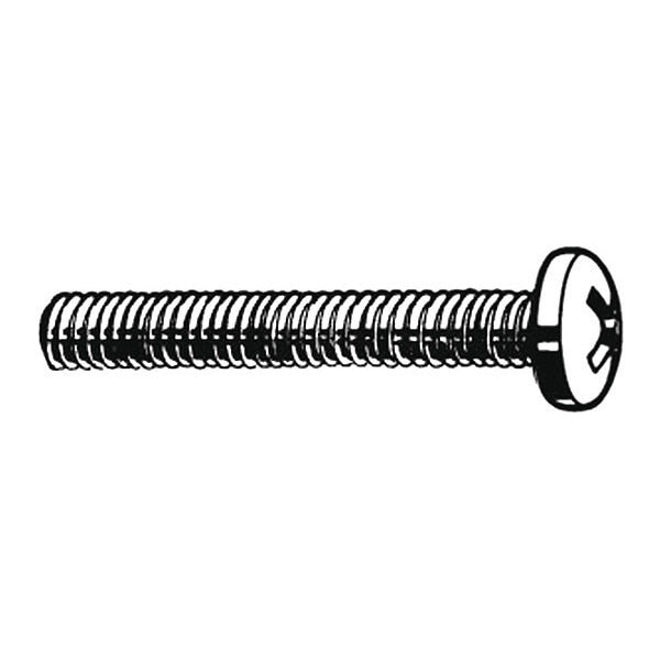 #2-56 x 9/16 in Phillips Pan Machine Screw, Plain 18-8 Stainless Steel, 100 PK