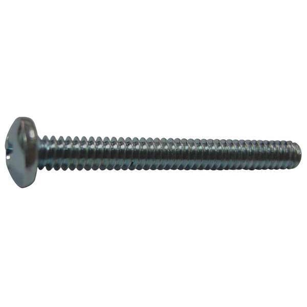 #6-32 x 7/8 in Slotted Pan Machine Screw, Zinc Plated Steel, 100 PK