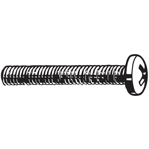 #2-56 x 1/2 in Phillips Pan Machine Screw, Zinc Plated Steel, 100 PK