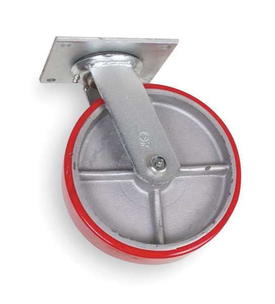 Swivel Plate Caster, Poly, 8 in., 1200 lb., Rd