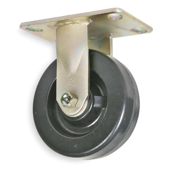 Rigid Plate Caster, Phenolic, 6 in, 1650 lb