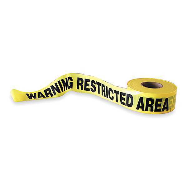 Barricade Tape, Yellow/Black, 1000ft x 3In