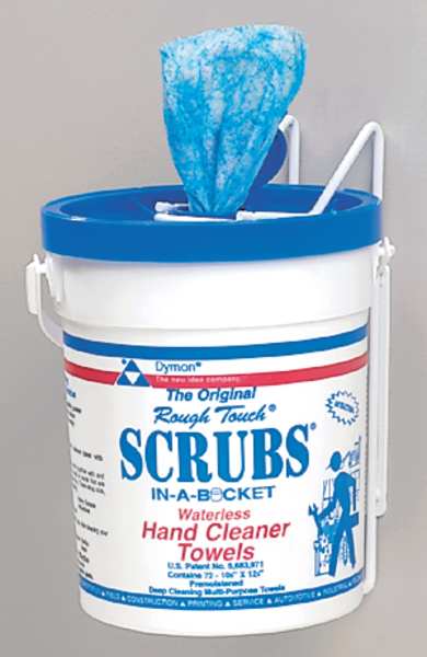 Hand Cleaning Towels, 10 in x 12 in, Scrubs-in-a-Bucket, 72 Wipes/Bucket, Aloe/Vitamin E, Citrus