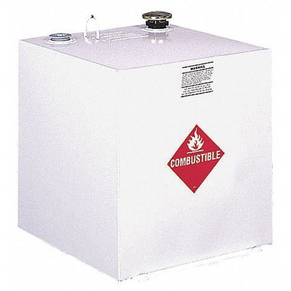 JOBOX 50 Gallon White Square Steel Liquid Transfer Tank for Trucks