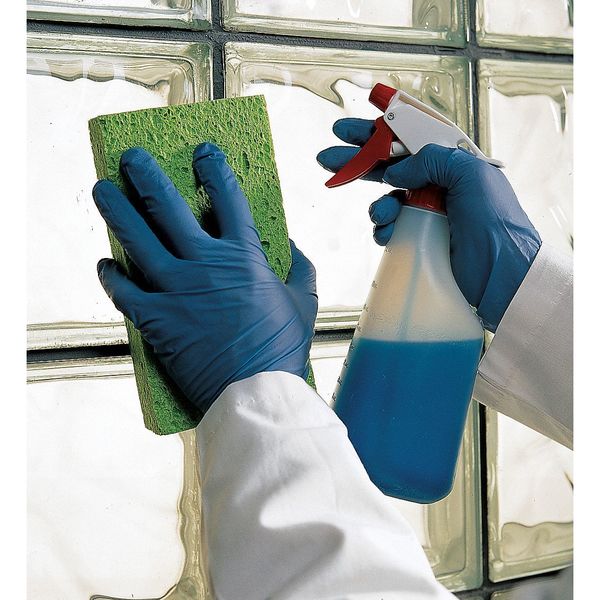 Disposable Nitrile Gloves with Textured Fingertips, Nitrile, Powder-Free, Small (7), Blue, 100 Pack