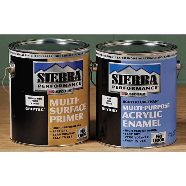 Interior/Exterior Paint, Glossy, Water Base, SAFETY YELLOW, 1 gal