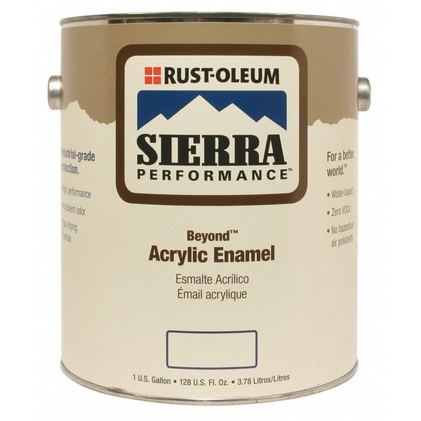 Interior/Exterior Paint, Glossy, Water Base, White, 1 gal