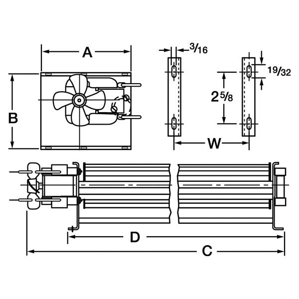 Round OEM Blower, 2680 RPM, 1 Phase, Direct, Aluminum