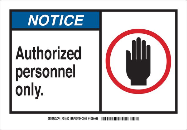 Admittance Sign, 10X14 
