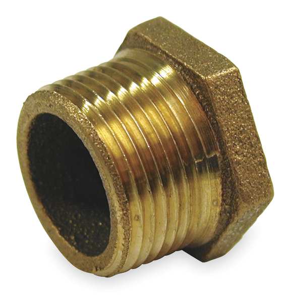 Red Brass Hex Bushing, MNPT x FNPT, 2