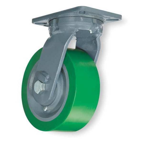 Plate Caster, Kingpinless Swivel, Poly, 8 in, 2500 lb
