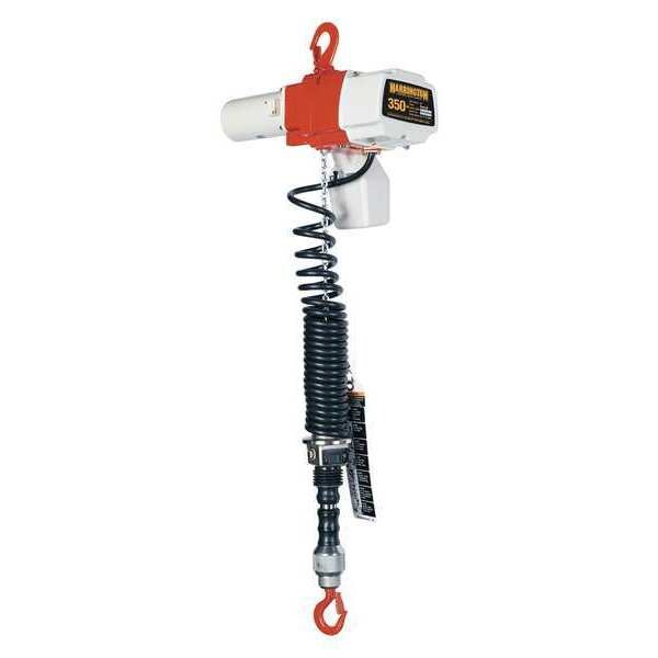 Electric Chain Hoist, 350 lb, 6 ft, Hook Mounted - No Trolley, White