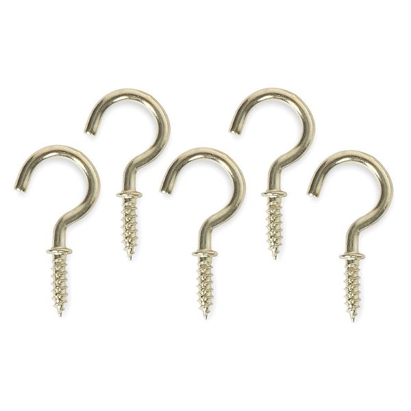 Cup, Type Hook, Brass, Length 3/4 In, PK20