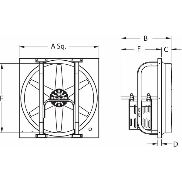Reversible Fan, W/ Drive Pkg, 208-230/460V