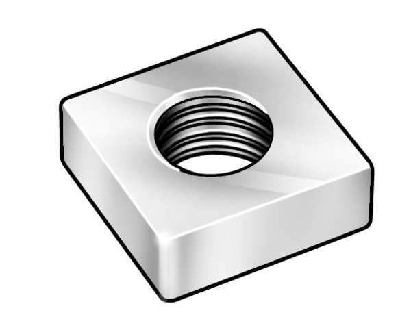 #8-32 Steel Zinc Plated Finish Machine Screw Square Nut, 100 pk.