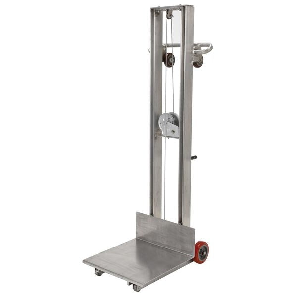 Manual Platform Lift Truck, Manual, 400 lb Load Capacity, Hand Winch Lift Control