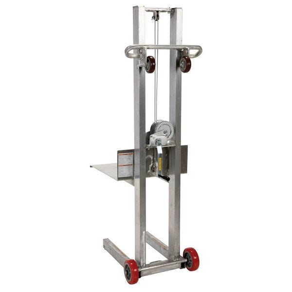 Manual Platform Lift Truck, Manual, 400 lb Load Capacity, Hand Winch Lift Control