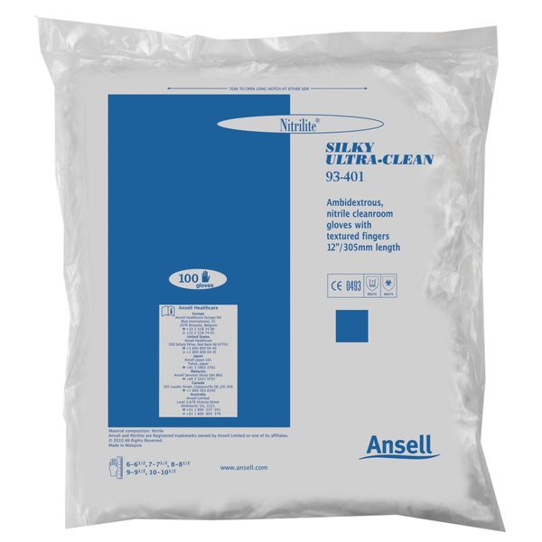Cleanroom Gloves, Nitrile, 5 mil, XL, PK100