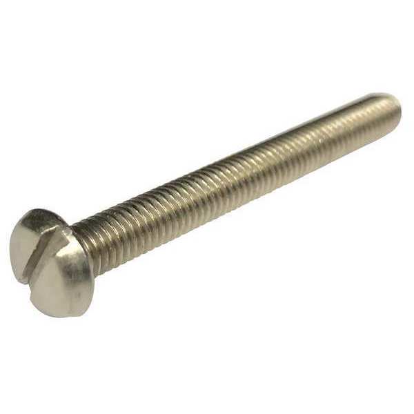 #10-32 x 3/8 in Slotted Pan Machine Screw, Plain Stainless Steel, 100 PK