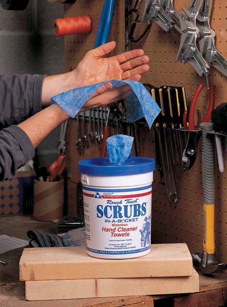 Hand Cleaning Towels, 10 in x 12 in, Scrubs-in-a-Bucket, 72 Wipes/Bucket, Aloe/Vitamin E, Citrus