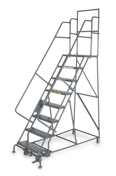 96 in H Steel Rolling Ladder, 6 Steps