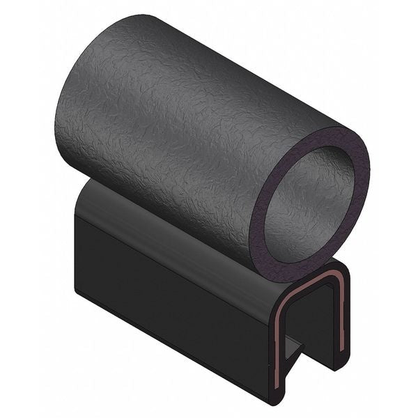 Edge Grip Seal, EPDM, 250 ft Length, 1.045 in Overall Width, Style: Trim with a Top Bulb