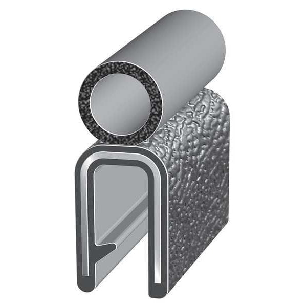 Edge Grip Seal, EPDM, 25 ft Length, 0.75 in Overall Width, Style: Trim with a Side Bulb