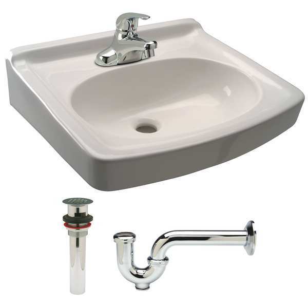 Bathroom Sink Kit, Wal, White, 19-1/2 In. L