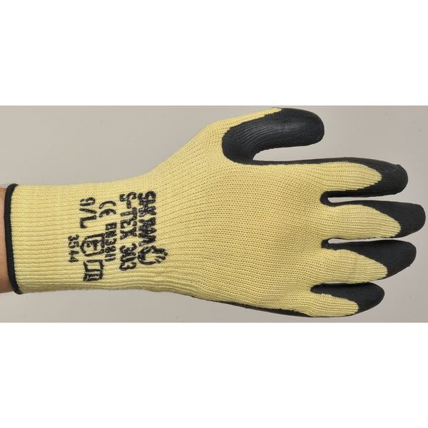 Cut Resistant Coated Gloves, A8 Cut Level, Natural Rubber Latex, L, 1 PR