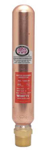 Water Hammer Arrestor, 3/4 In MNPT, Copper