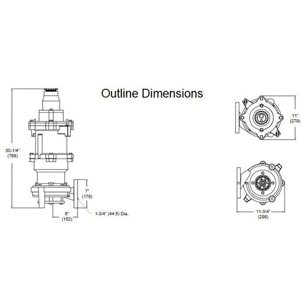 Grinder Pump, 3 HP, 230 Volts, 14.3 Amps