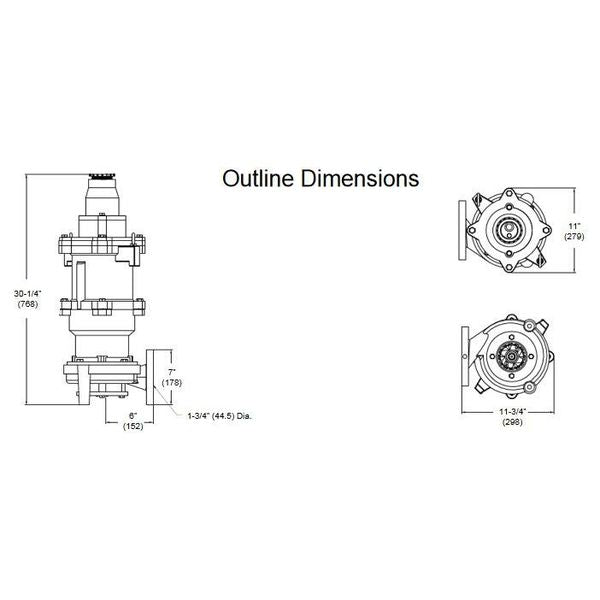 Grinder Pump, 5 HP, 230 Volts, 35.2 Amps