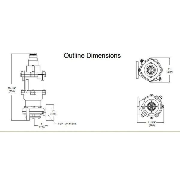 Grinder Pump, 5 HP, 230 Volts, 20.68 Amps