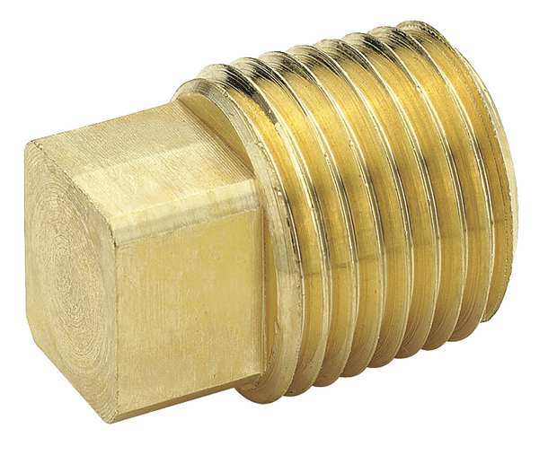 Brass Square Head Plug, MNPT, 1/4