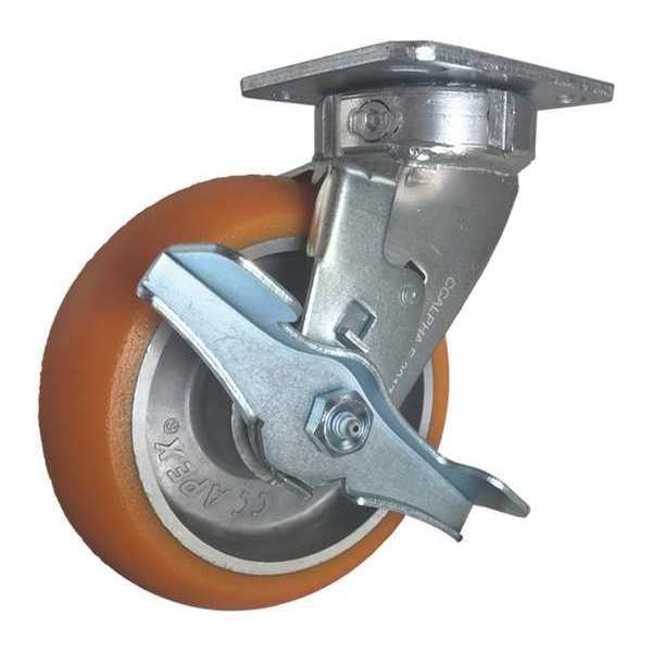 Swivel Plate Caster, w/Brake, CC Apex, 6