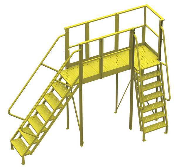92 in Ladder, Steel, 5 Steps, Yellow Powder Coated Finish