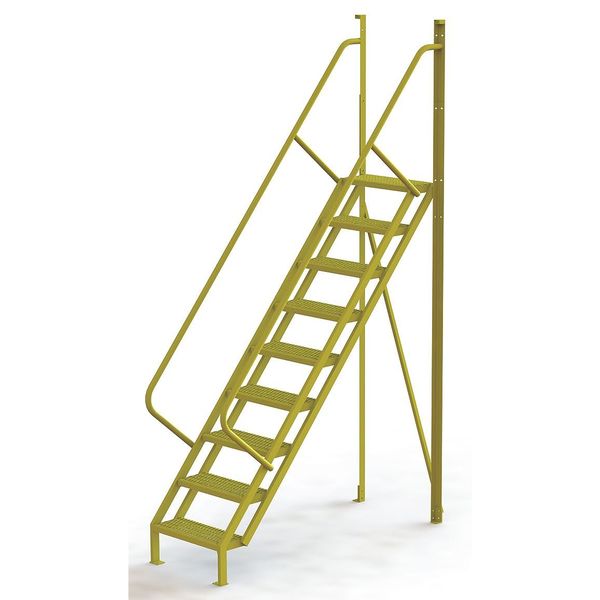 132 in Ladder, Steel, 9 Steps, Yellow Powder Coated Finish