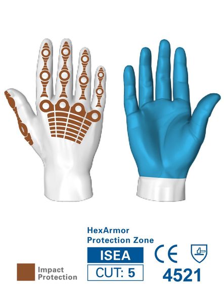 Hi-Vis Cut Resistant Impact Gloves, A8 Cut Level, Uncoated, S, 1 PR